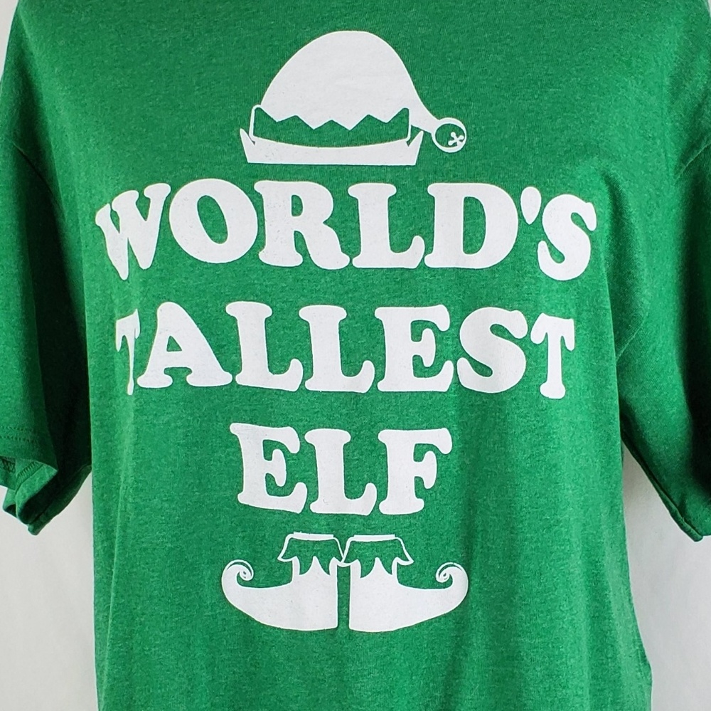World's Tallest Elf Holiday T-Shirt Size Large - Picture 1 of 6